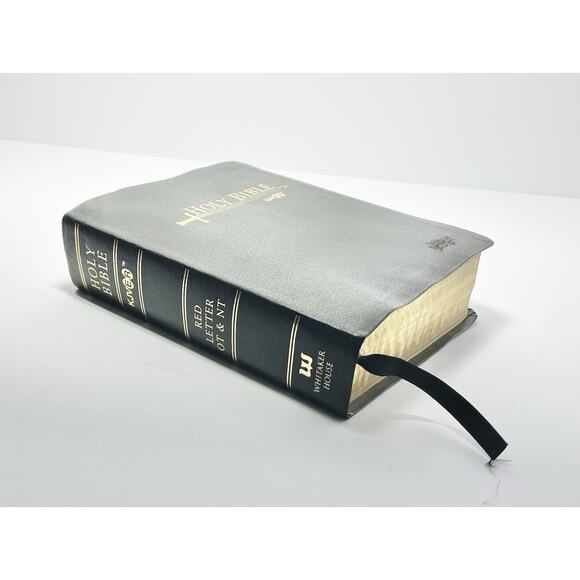 Whitaker House Bible KJVER Black Leather Special Margin Large Print Red Letter - Picture 2 of 12